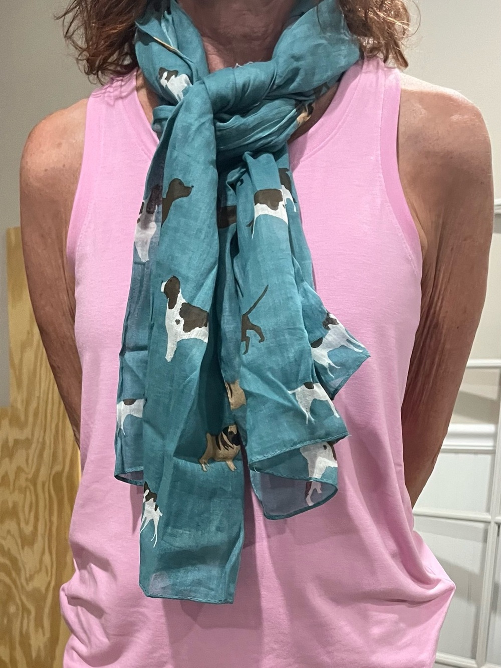 Joy Susan Cotton Blue Scarf